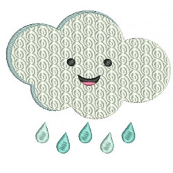 Stickdatei - Happy Spring Regenwolke